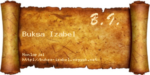 Buksa Izabel névjegykártya